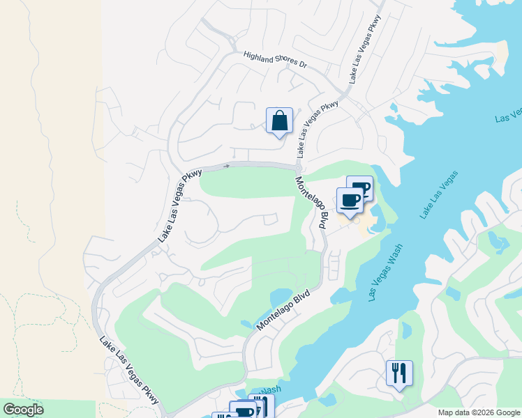 map of restaurants, bars, coffee shops, grocery stores, and more near 19 Strada Bella Vista in Henderson