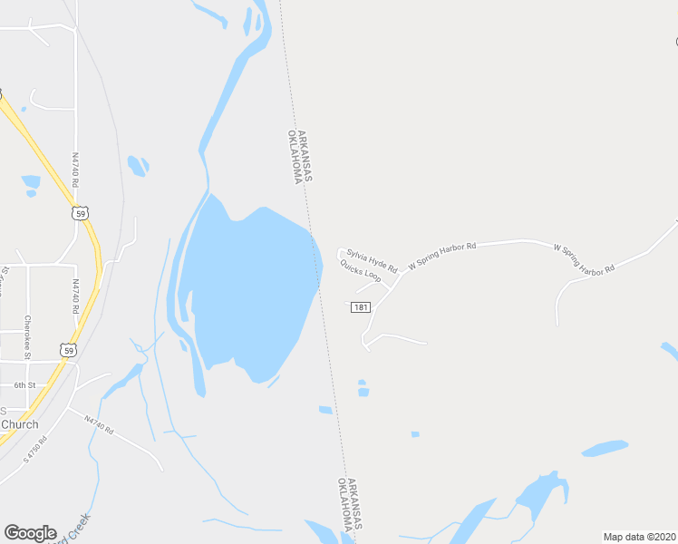 map of restaurants, bars, coffee shops, grocery stores, and more near 23200 West Spring Harbor Road in Siloam Springs