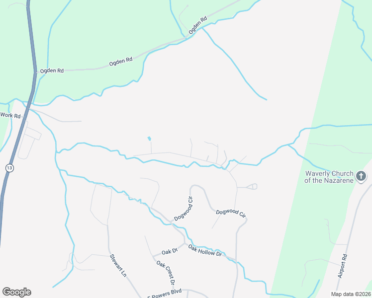 map of restaurants, bars, coffee shops, grocery stores, and more near 305 Rustling Oaks Drive in Waverly