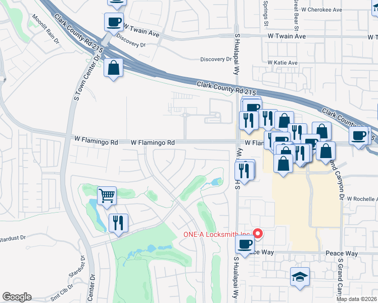 map of restaurants, bars, coffee shops, grocery stores, and more near 4134 Riva De Tierra Lane in Las Vegas