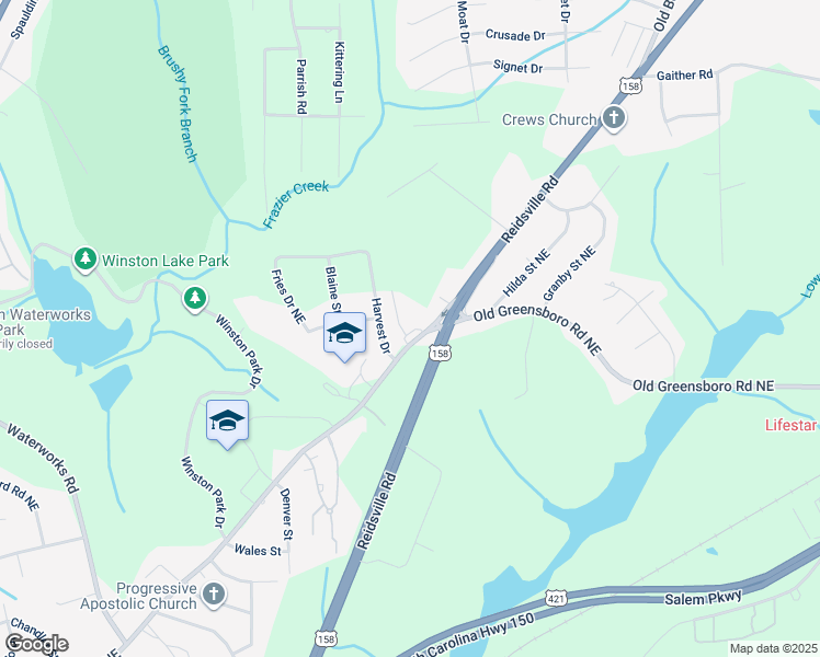 map of restaurants, bars, coffee shops, grocery stores, and more near 3978 Old Greensboro Road in Winston-Salem