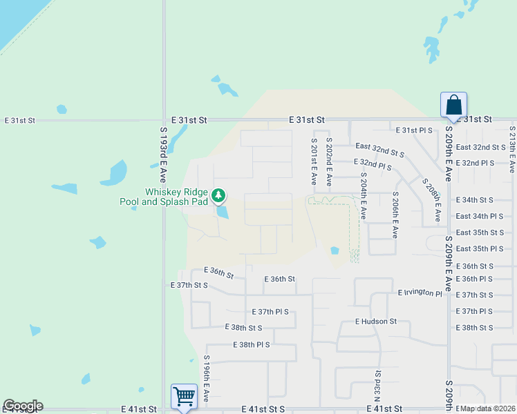 map of restaurants, bars, coffee shops, grocery stores, and more near 6312 N 29th St in Broken Arrow