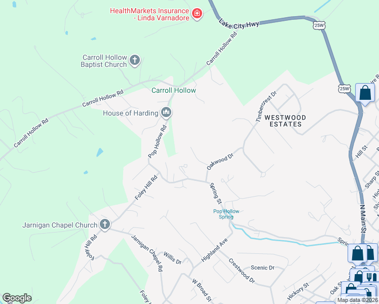 map of restaurants, bars, coffee shops, grocery stores, and more near 116 Carson Place in Clinton