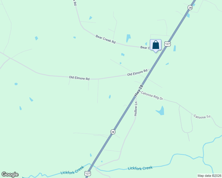 map of restaurants, bars, coffee shops, grocery stores, and more near 325 Old Elmore Road in Crossville