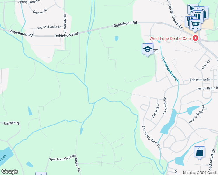 map of restaurants, bars, coffee shops, grocery stores, and more near 5684 Cedarmere Drive in Winston-Salem