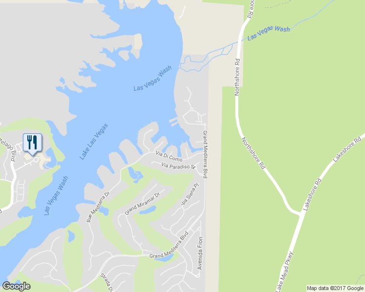 map of restaurants, bars, coffee shops, grocery stores, and more near 17 Vía Del Garda in Henderson