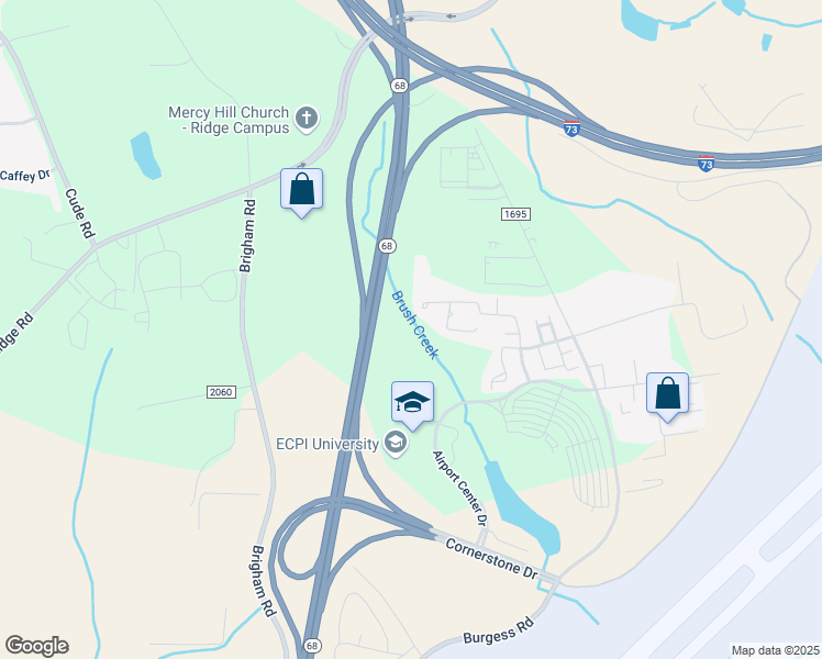 map of restaurants, bars, coffee shops, grocery stores, and more near 400 Song Sparrow Lane in Greensboro