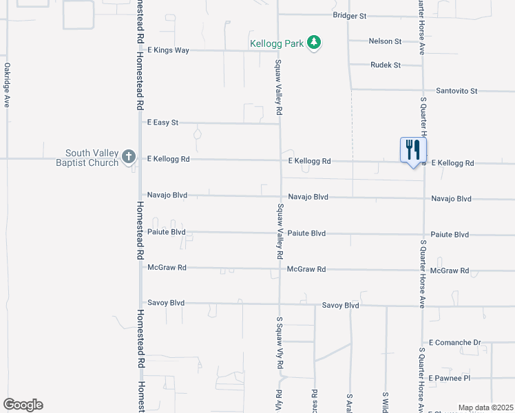 map of restaurants, bars, coffee shops, grocery stores, and more near 3431 Navajo Boulevard in Pahrump