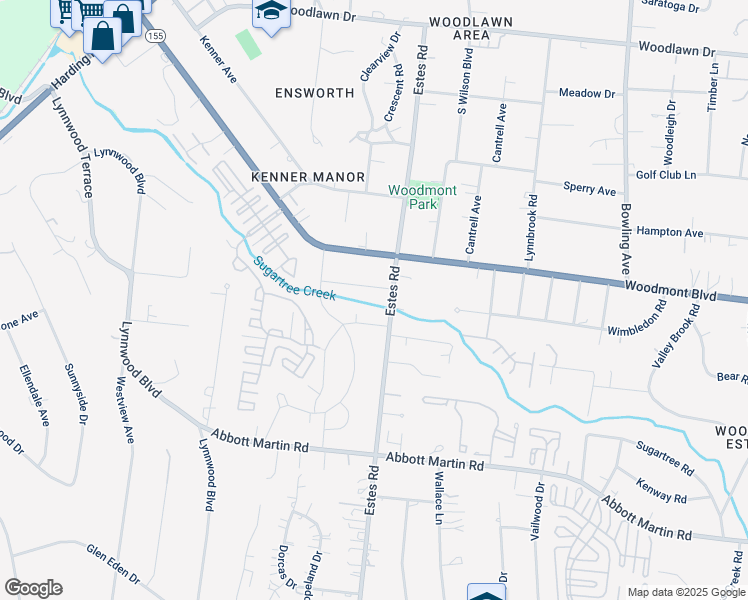 map of restaurants, bars, coffee shops, grocery stores, and more near 3810 Dartmouth Avenue in Nashville