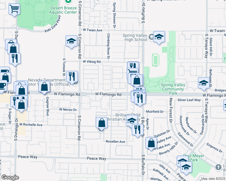 map of restaurants, bars, coffee shops, grocery stores, and more near in Las Vegas
