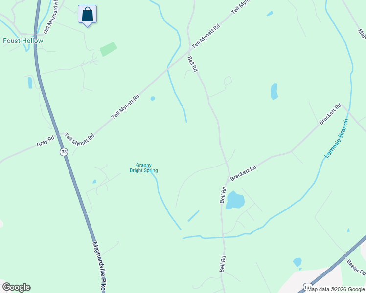 map of restaurants, bars, coffee shops, grocery stores, and more near 7839 Bell Road in Knoxville
