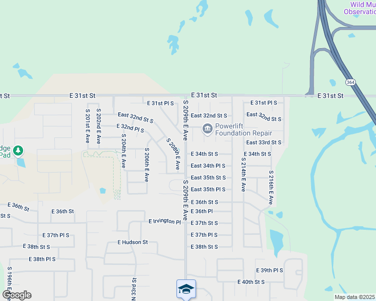 map of restaurants, bars, coffee shops, grocery stores, and more near 3236 South 210th East Avenue in Broken Arrow