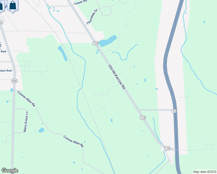 map of restaurants, bars, coffee shops, grocery stores, and more near 755 Old McKenzie Road in McKenzie