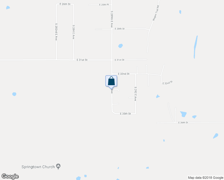 map of restaurants, bars, coffee shops, grocery stores, and more near 20250 East 33rd Street in Broken Arrow