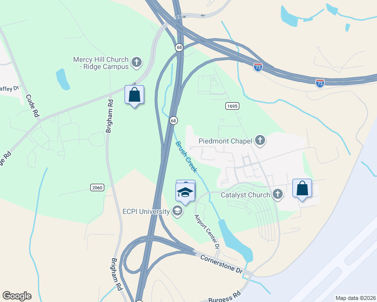 map of restaurants, bars, coffee shops, grocery stores, and more near 655 Grasswren Way in Greensboro