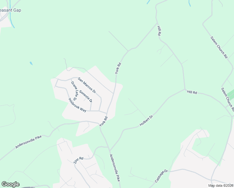 map of restaurants, bars, coffee shops, grocery stores, and more near 4502 York Road in Knoxville