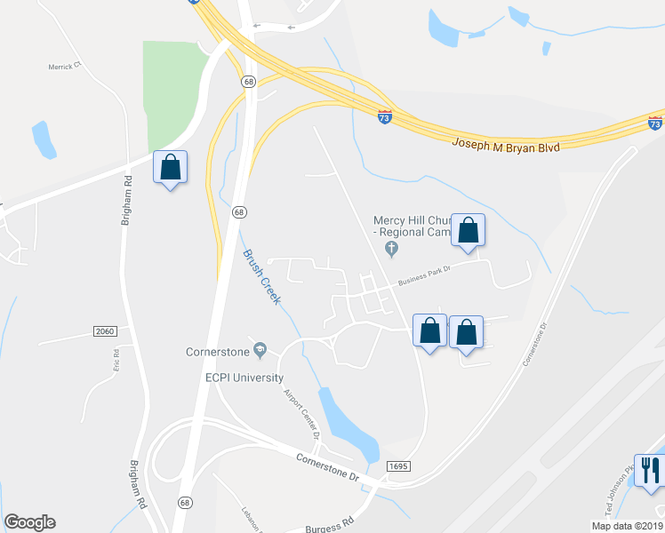 map of restaurants, bars, coffee shops, grocery stores, and more near 500 Canary Court in Greensboro