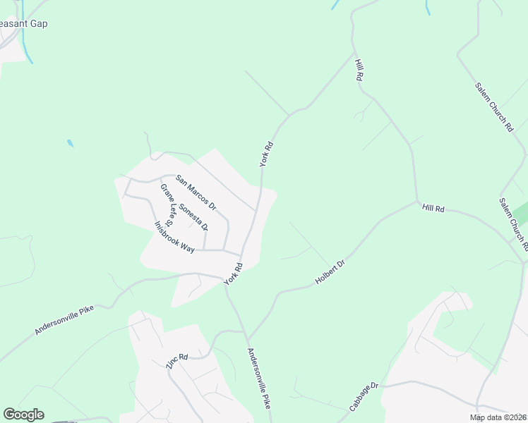 map of restaurants, bars, coffee shops, grocery stores, and more near 4502 York Road in Knoxville