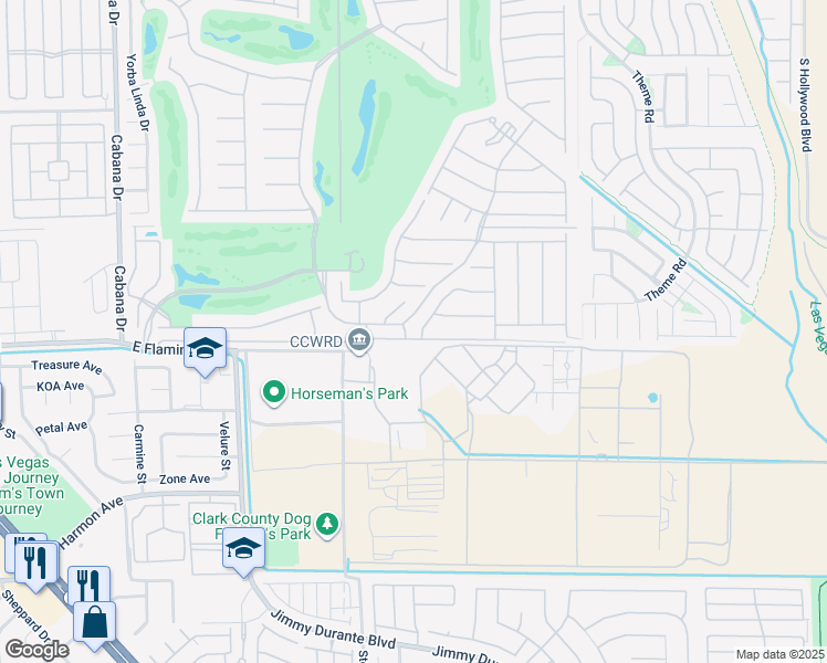 map of restaurants, bars, coffee shops, grocery stores, and more near 4095 Russian Rider Drive in Las Vegas