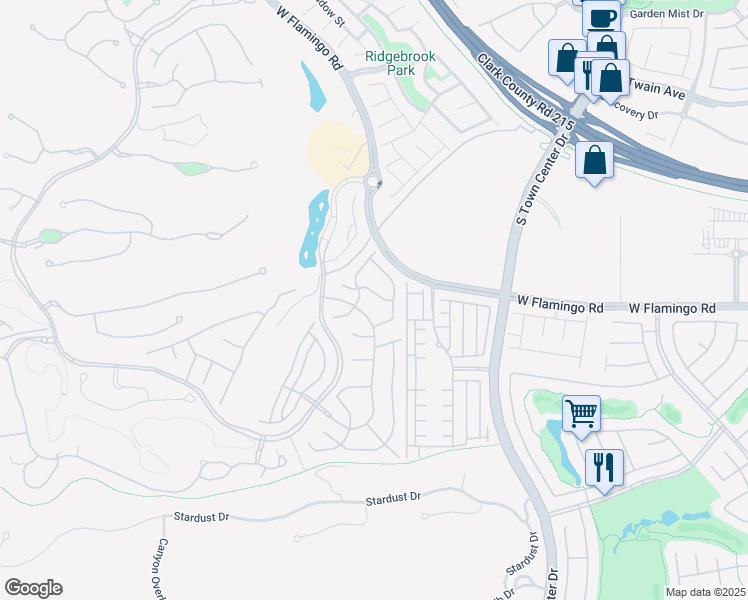 map of restaurants, bars, coffee shops, grocery stores, and more near 15 Olive Ridge Drive in Las Vegas