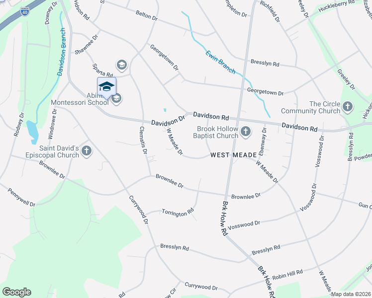 map of restaurants, bars, coffee shops, grocery stores, and more near 754 West Meade Drive in Nashville