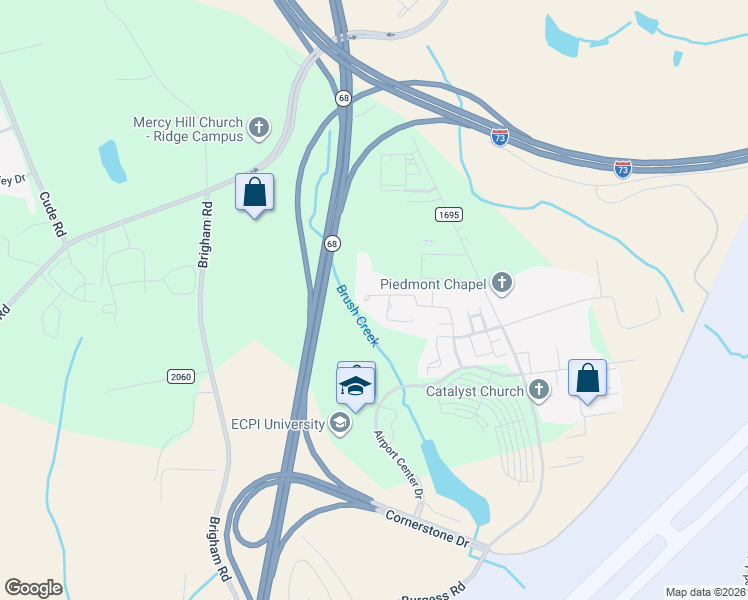 map of restaurants, bars, coffee shops, grocery stores, and more near 655 Grasswren Way in Greensboro