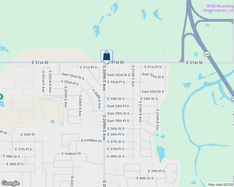 map of restaurants, bars, coffee shops, grocery stores, and more near 3235 South 211th East Avenue in Broken Arrow