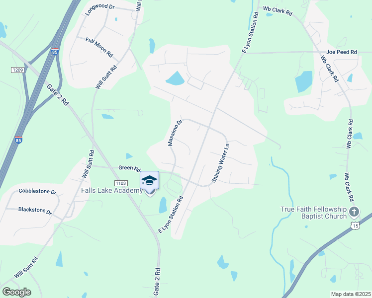 map of restaurants, bars, coffee shops, grocery stores, and more near 1178 Ridgeland Drive in Creedmoor