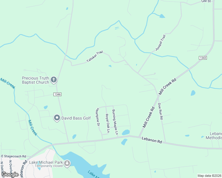 map of restaurants, bars, coffee shops, grocery stores, and more near 819 Royal Oak Lane in Mebane