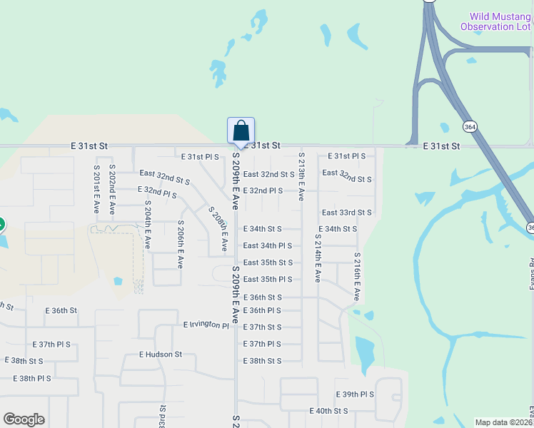 map of restaurants, bars, coffee shops, grocery stores, and more near 3235 South 211th East Avenue in Broken Arrow