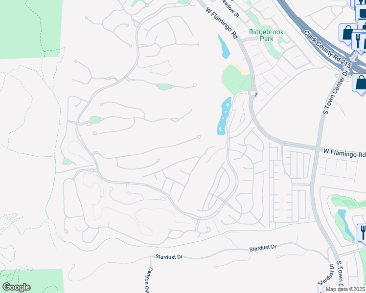 map of restaurants, bars, coffee shops, grocery stores, and more near 19 Meadowhawk Lane in Las Vegas