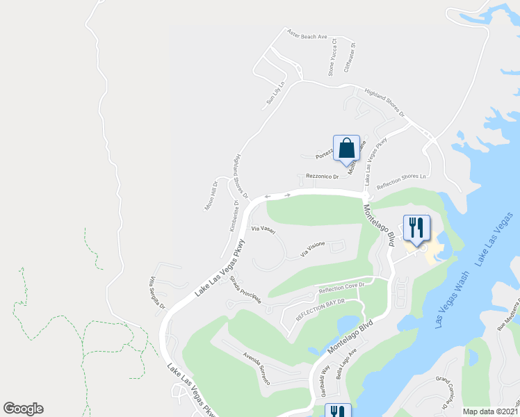 map of restaurants, bars, coffee shops, grocery stores, and more near 8 Via Vasari in Henderson