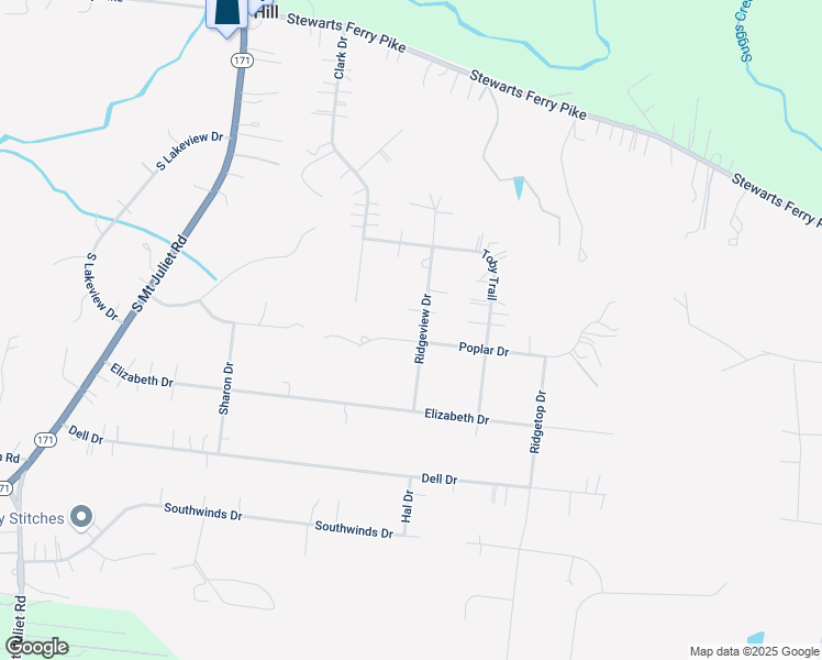 map of restaurants, bars, coffee shops, grocery stores, and more near 512 Ridgeview Drive in Mt. Juliet