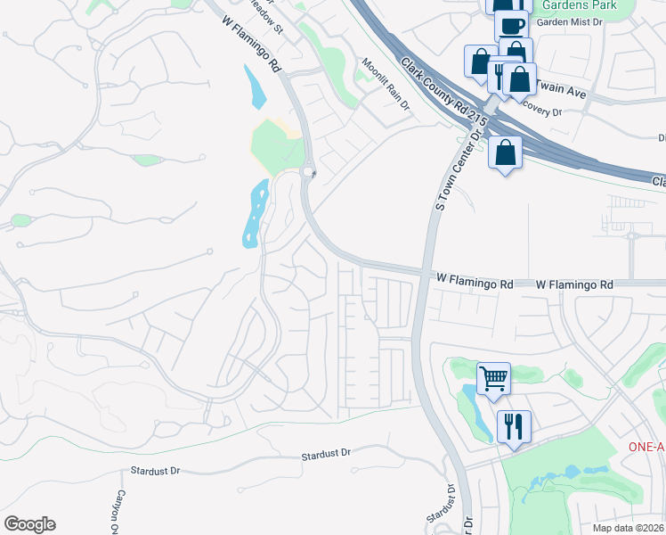 map of restaurants, bars, coffee shops, grocery stores, and more near 20 Garden Rain Drive in Las Vegas
