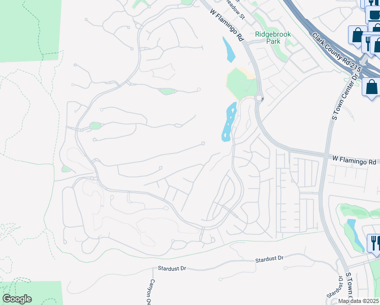 map of restaurants, bars, coffee shops, grocery stores, and more near 15 Meadowhawk Lane in Las Vegas