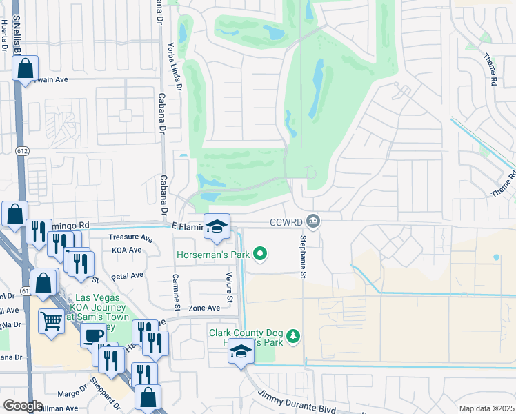 map of restaurants, bars, coffee shops, grocery stores, and more near 5655 Criollo Drive in Las Vegas