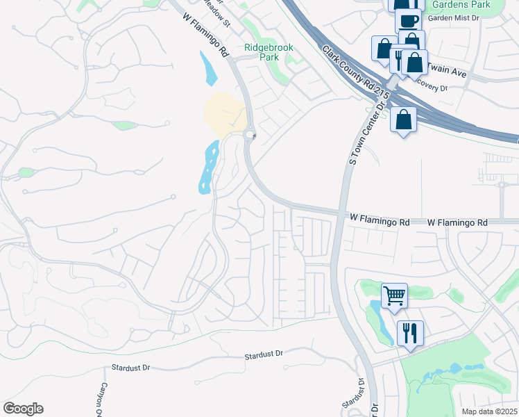 map of restaurants, bars, coffee shops, grocery stores, and more near 15 Olive Ridge Drive in Las Vegas