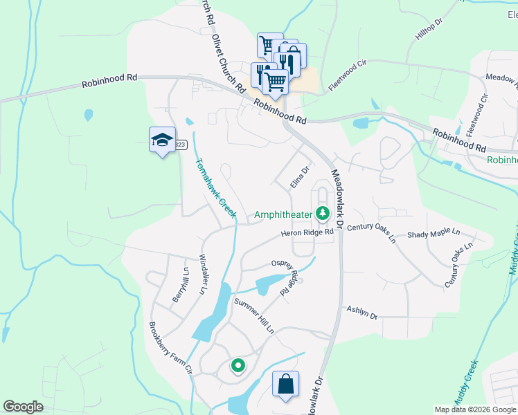 map of restaurants, bars, coffee shops, grocery stores, and more near 5679 Addlestone Road in Winston-Salem