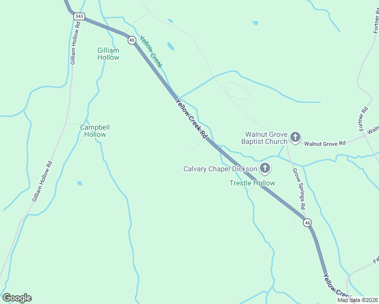 map of restaurants, bars, coffee shops, grocery stores, and more near 1651 Yellow Creek Road in Dickson