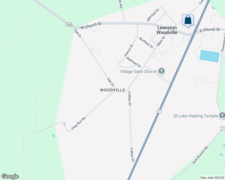 map of restaurants, bars, coffee shops, grocery stores, and more near in Lewiston Woodville