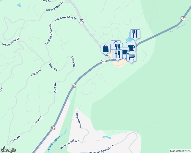 map of restaurants, bars, coffee shops, grocery stores, and more near Trillium lane in Beech Mountain