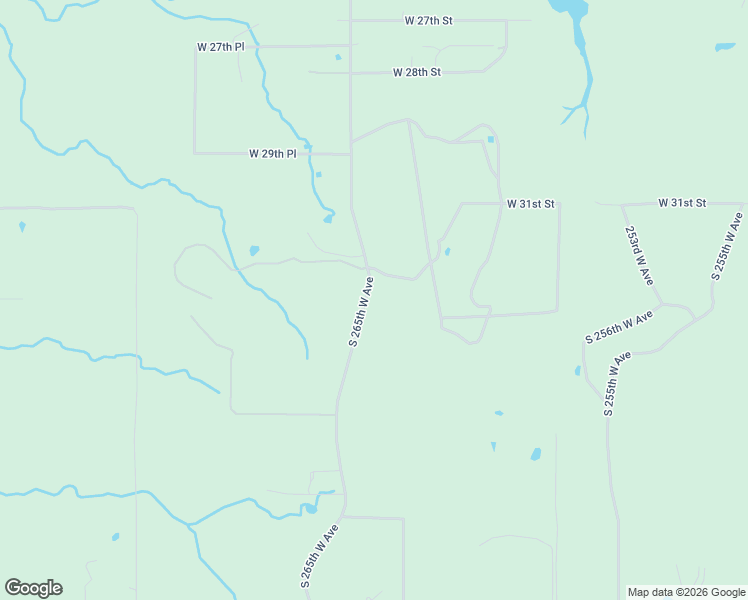 map of restaurants, bars, coffee shops, grocery stores, and more near 3322 South 265th West Avenue in Sand Springs