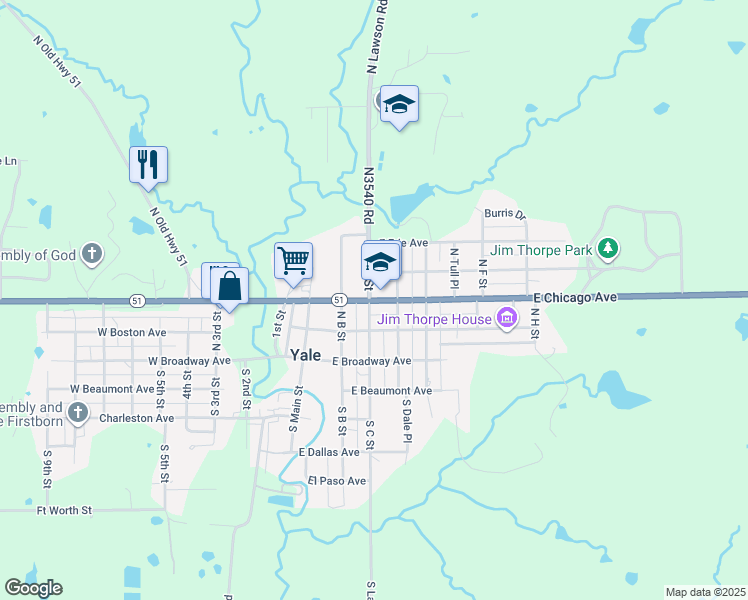 map of restaurants, bars, coffee shops, grocery stores, and more near 315 East Chicago Avenue in Yale