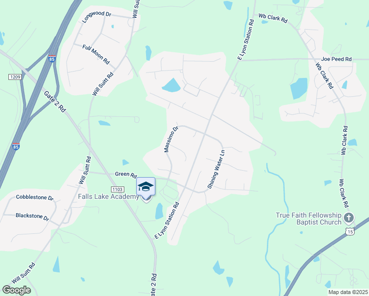 map of restaurants, bars, coffee shops, grocery stores, and more near 1178 Ridgeland Drive in Creedmoor