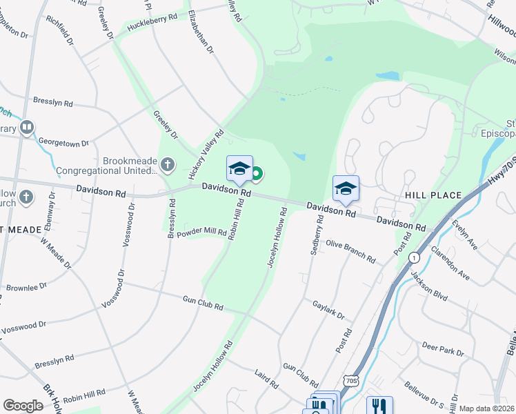 map of restaurants, bars, coffee shops, grocery stores, and more near 6007 Robin Hill Road in Nashville