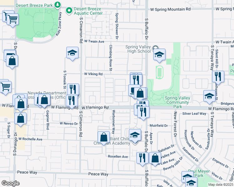 map of restaurants, bars, coffee shops, grocery stores, and more near in Las Vegas