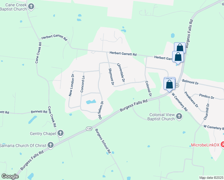 map of restaurants, bars, coffee shops, grocery stores, and more near 2018 Skymont Drive in Cookeville
