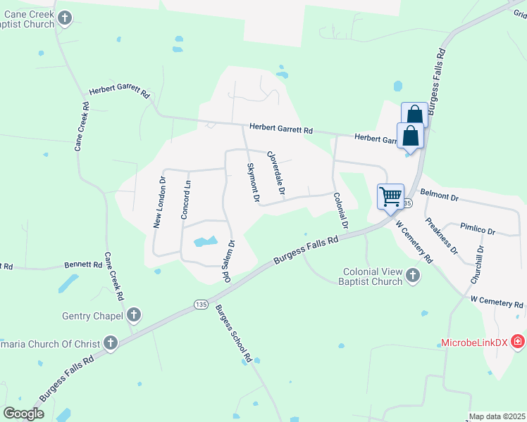 map of restaurants, bars, coffee shops, grocery stores, and more near 2018 Skymont Drive in Cookeville