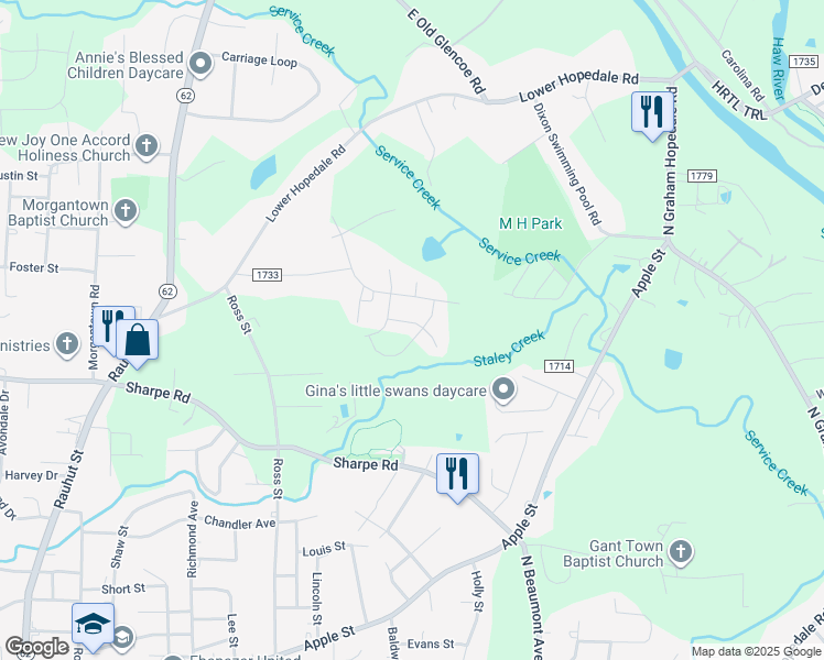 map of restaurants, bars, coffee shops, grocery stores, and more near 1083 Woodsman Drive in Burlington