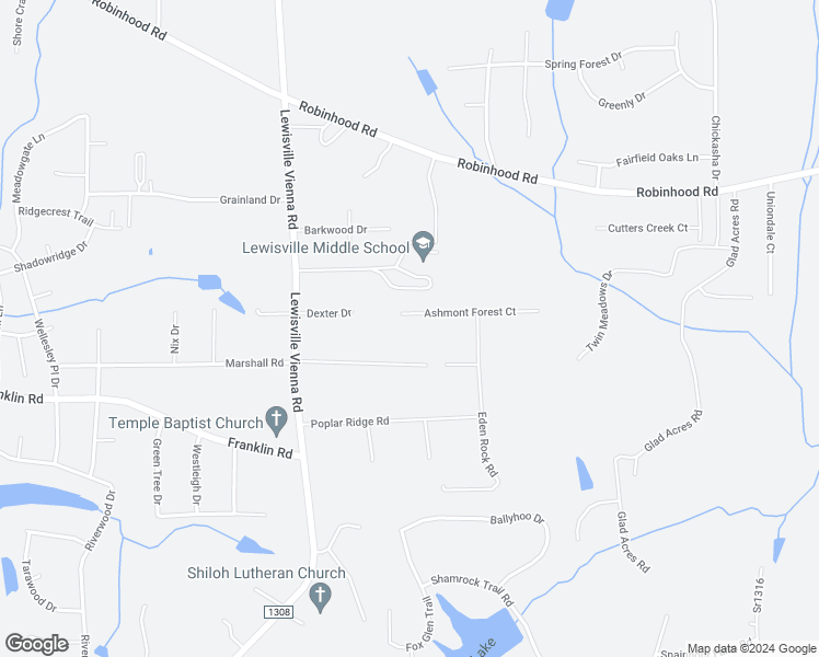 map of restaurants, bars, coffee shops, grocery stores, and more near 6828 Ashmont Forest Court in Lewisville